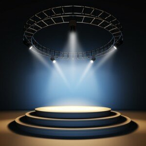 Spotlight on empty stage